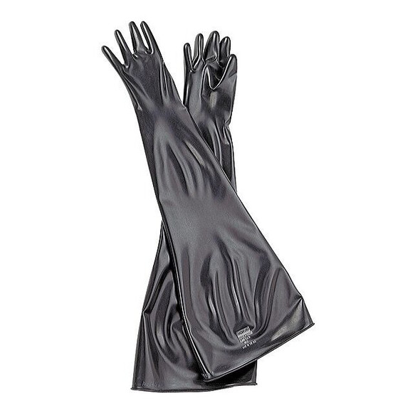 Seamless Dry Box Gloves, Neoprene, 32" L, 30 mil, Black, 1 PR