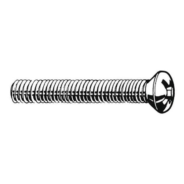 M8-1.25 x 20 mm Phillips Oval Machine Screw, Plain 18-8 Stainless Steel, 25 PK