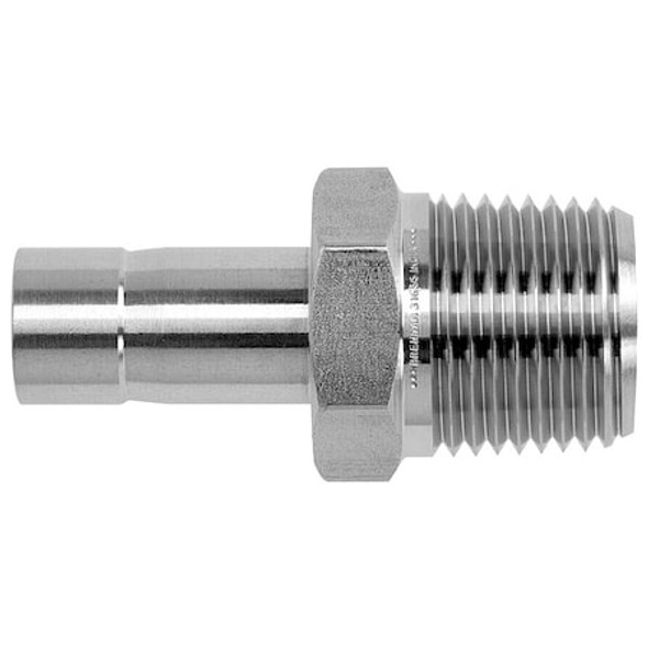 Brennan Industries Strt, SS, Tube Stem 1/4 in, MNPT 3/8 in N2428-04-04-SS