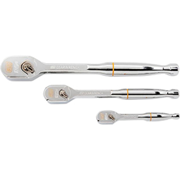 3 Piece 1/4in, 3/8in, and 1/2in Drive 120XP Full Polish Teardrop Ratchet Set 81206XP