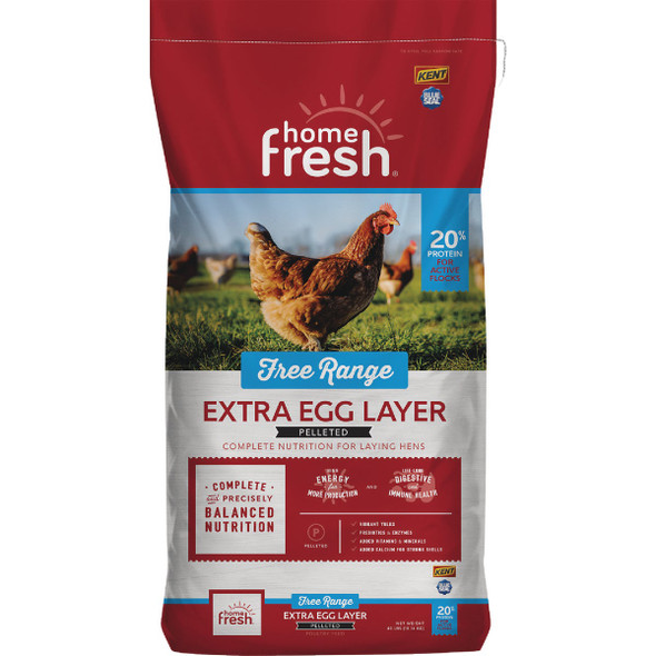 Kent Home Fresh Extra Egg Layer Free Range 40 Lb. Pellet Feed 3686