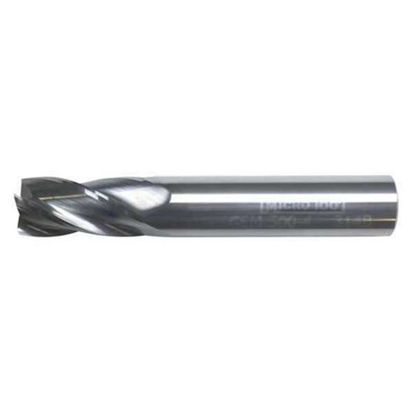 Micro 100 Carb End Mill,3/4 In,4FL,CC,AlTiN Coat GEM-750-4X