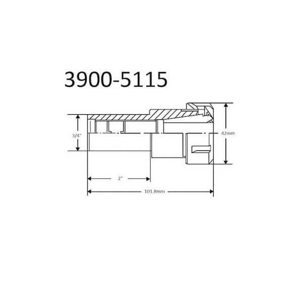 Hhip 3/4 X 2" ER-25 Straight Shank Chuck Extension 3900-5115