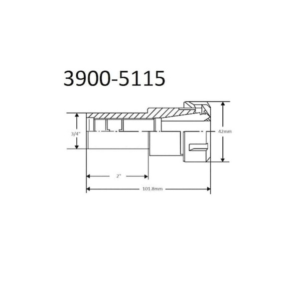 Hhip 3-4 X 2" ER-25 Straight Shank Chuck Extension 3900-5115