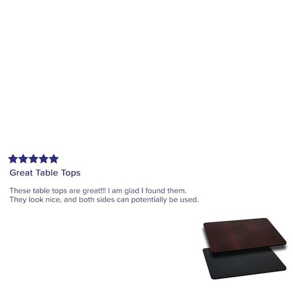 Flash Furniture Black-Mahogany Reversible Top, 24 x 42 XU-MBT-2442-GG