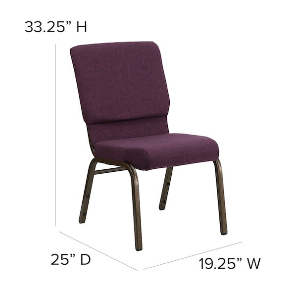 Flash Furniture Hercules Church Chair, 19-1/4 in W 25" L 33-1/4" H, Fabric Seat FD-CH02185-GV-005-GG