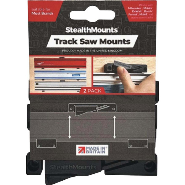 Stealthmounts Universal Track Saw Guide Rail Mount (2-Pack) OM-TRM-BLK-2