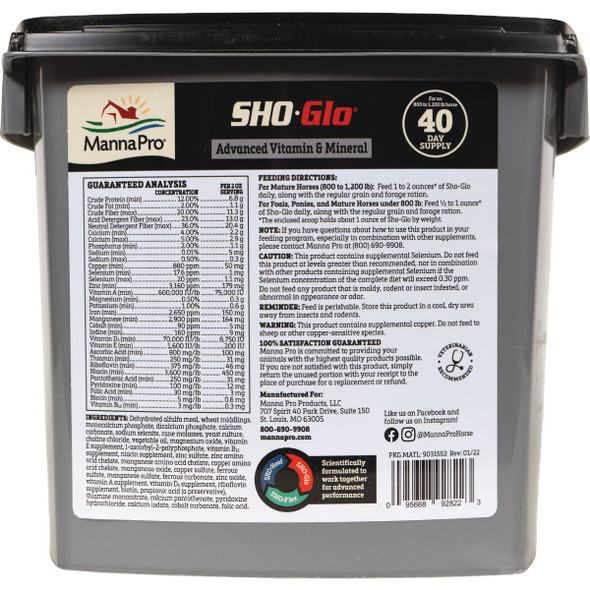 Manna Pro Sho-Glo 5 Lb. Vitamin-Mineral Horse Supplement 1000078 706636