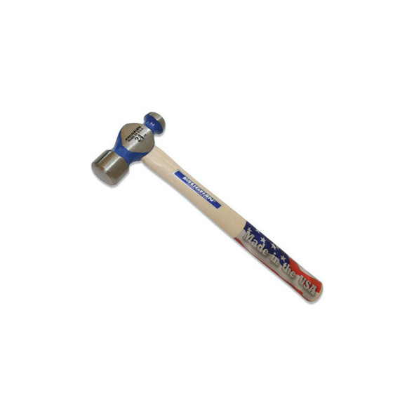 Commercial Ball Pein Hammer, Hickory Handle, 15 in OAL, Forged Steel 24 oz Head