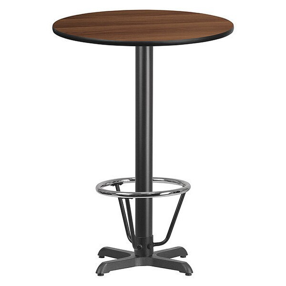 Walnut,Laminate Table-X-Base,30",Rnd