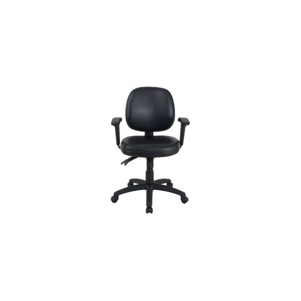 Interion 24 Hour Task Chair With Mid Back & Adjustable Arms Vinyl Black