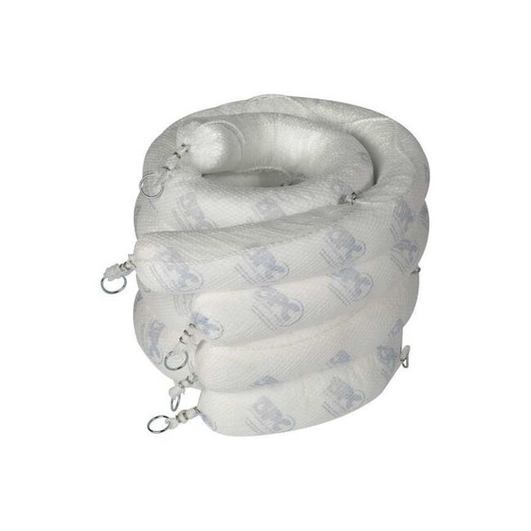 Brady Sorbent Boom, 32 gal, 5 in x 10 ft, Oil, White, 4 PK SPC510