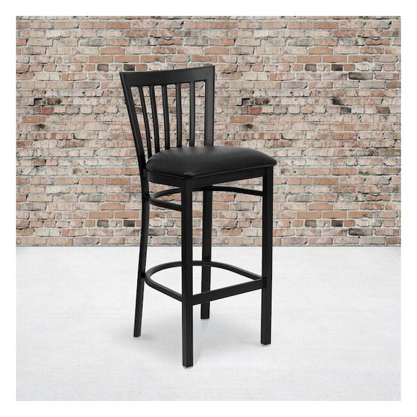 Flash Furniture Black School Stool-Black Seat,PK2 2-XU-DG6R8BSCH-BAR-BLKV-GG