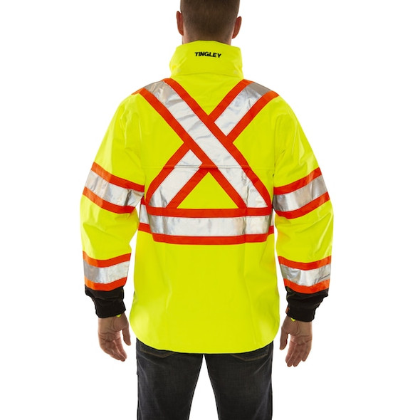 Tingley Rain Jacket, Polyester, Class 3 R, Green, 5XL J24122C