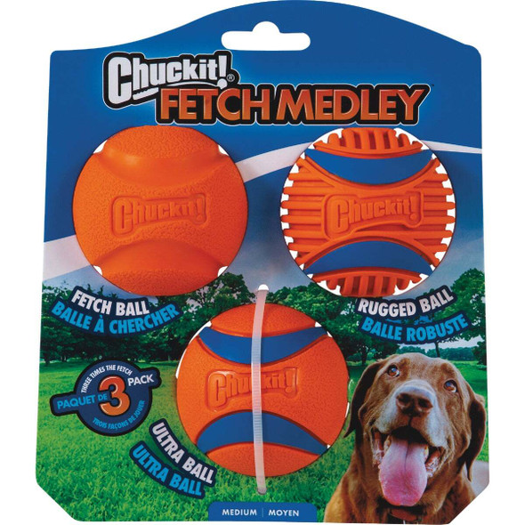 Chuckit Fetch Medley Medium Ball (3-Pack) 47089