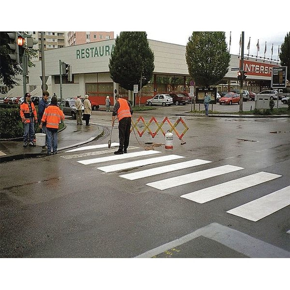 Preformed Thermoplastic Pavement Markings, Thermoplastic, 30 ft Length, 24 in Width, White