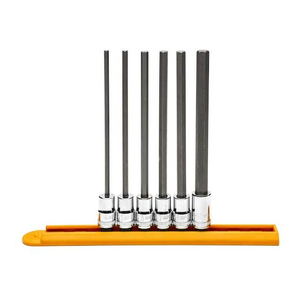 Gearwrench 6 Piece 3/8" Drive Long Length Hex Bit Metric Socket Set 82554