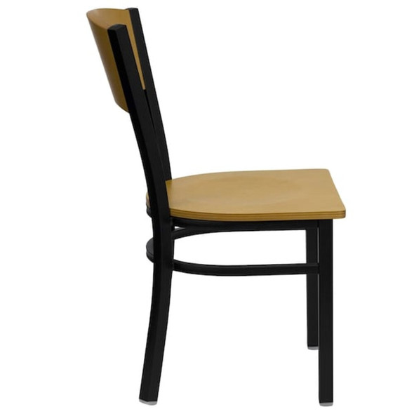 Hercules Restaurant Chair, Wood Back, 16-1-4 in W 21-1-2" L 32-3-4" H  XU-DG-6F2B-CIR-NATW-GG