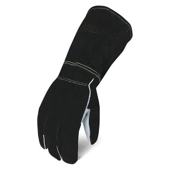 Welding Gloves, Safety Cuff, Straight Thumb, Cowhide, M, 1 PR