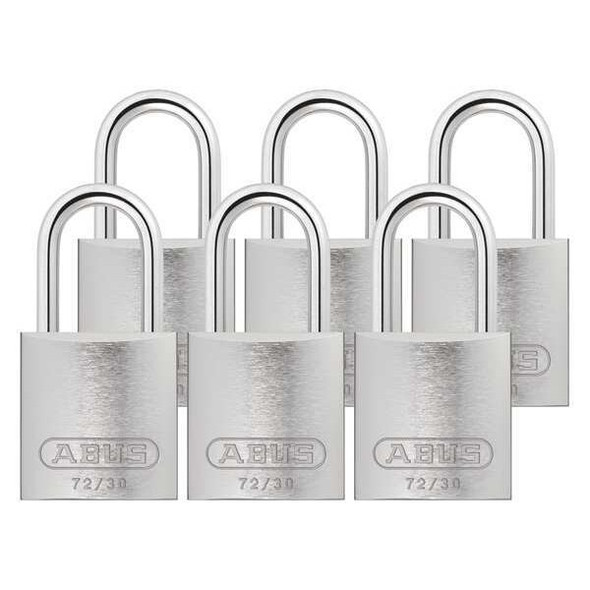 Abus Lockout Padlock,KA,Silver,2-17/32"H,PK6 72/30 KA X 6