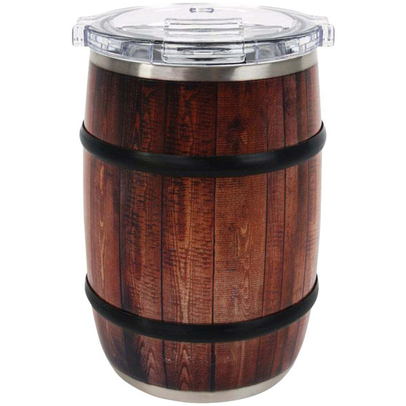 Orca 12 Oz. Oak Wood Grain Barrel Insulated Mug BAR12OWG