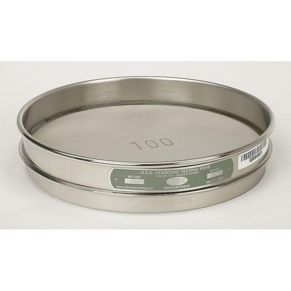 Advantech Sieve, #60, S/S, 8 In, Half Ht 60SS8H Advantech Sieve, #60, S/S, 8 In, Half Ht 60SS8H