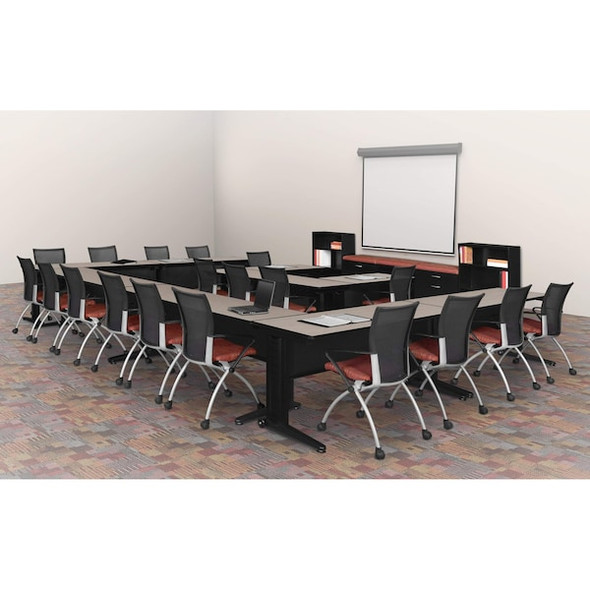 Fusion Fusion Training Tables, 84 W, 24 L, 29 H, Wood, Metal Top MFTT8424PL