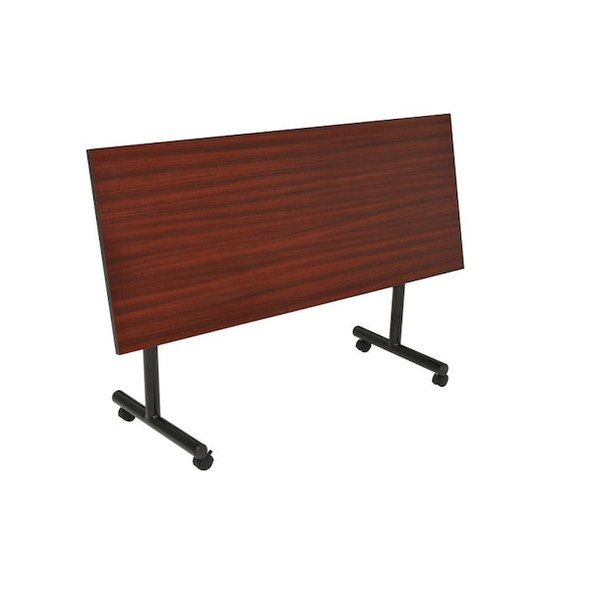 Kobe FlipTop Table, 60" W, 29" H, Laminate Top, Mahogany MKFT6024MH47BK