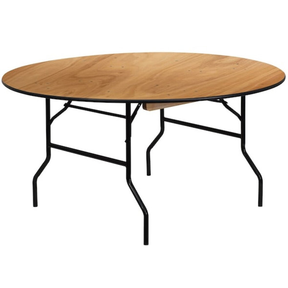 Flash Furniture Round Folding Table, Wood Top, Wood Grain YT-WRFT60-TBL-GG