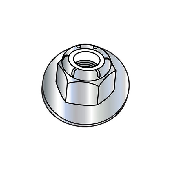 Flange Nut, 3/8"-16, Nylon, Zinc Plated, 0.562 in Hex Wd, 1000 PK