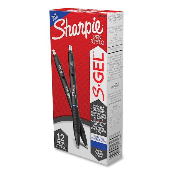 Sharpie Pen Set,Blue,Non-Erasable,Gel,PK12 2096187 Sharpie Pen Set,Blue,Non-Erasable,Gel,PK12 2096187
