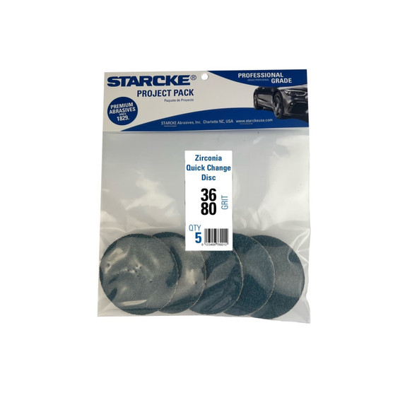 Zirconia 3" Blue Cloth Quick Change Disc (2-P24, 2-P36, 1-P50) Retail Pack R 3QC-Z-KIT-R5 3QC-Z-KIT-R5