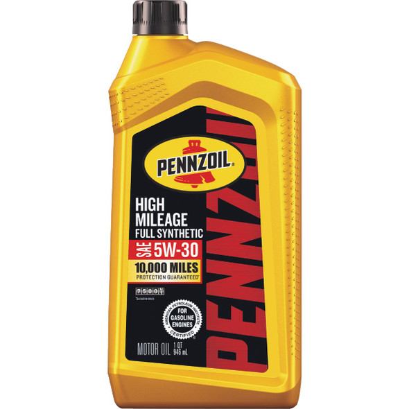 Pennzoil 5W30 1 Qt. Full Synthetic High Mileage Motor Oil 550069993 Pack of 6