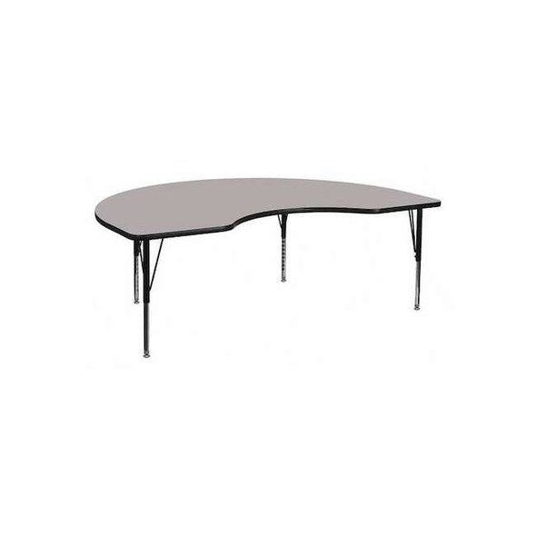 Kidney Activity Table, 48" W, 72" L, 25.125" H, Laminate, Grey