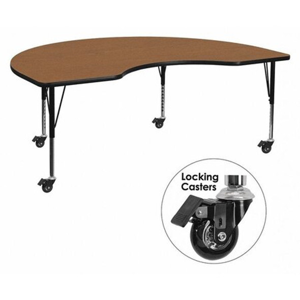 Activity Table,Kidney Shape,Oak,48"x72" Activity Table,Kidney Shape,Oak,48"x72"