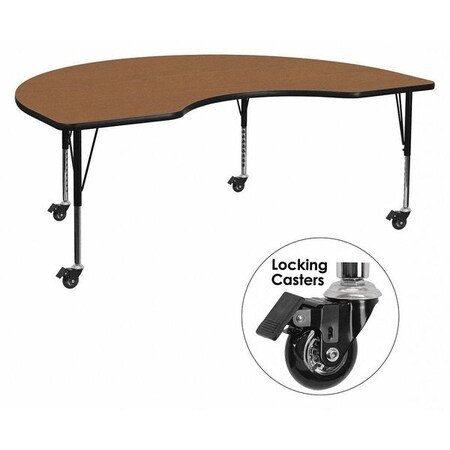 Kidney Activity Table, Laminate, Wood Grain