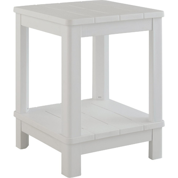 Adams Keter White 16 In. Square Resin Deluxe Side Table 259977
