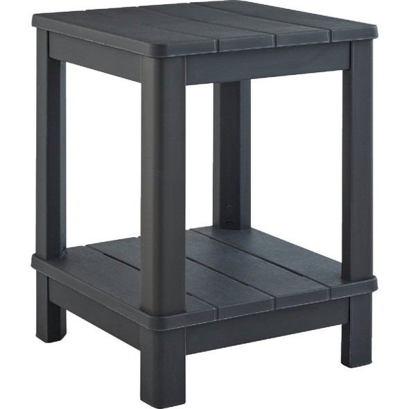 Adams Keter Graphite 16 In. Square Resin Deluxe Side Table 259974