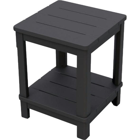 Adams Keter Graphite 16 In. Square Resin Deluxe Side Table