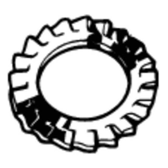External Tooth Lock Washer, For Screw Size M2 Steel, Zinc Plated Finish, 100 PK