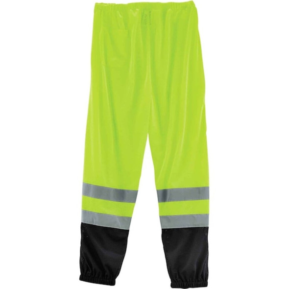 Ergodyne Black Bottom Hi-Vis Pants,Lime,S-M 8910BK