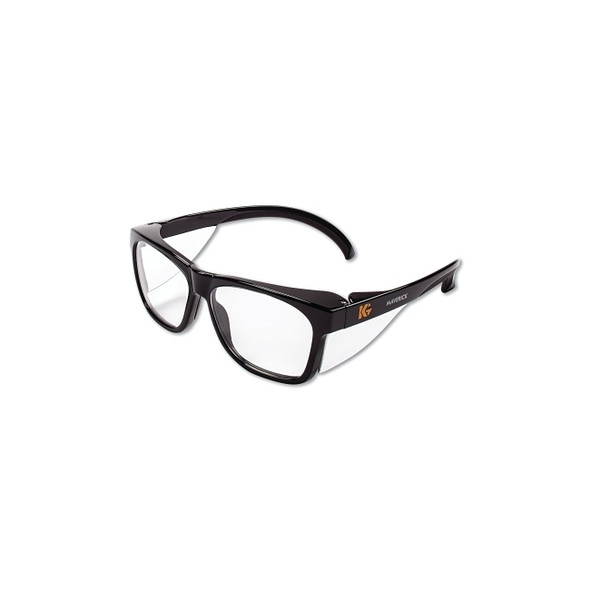 KleenGuard Maverick Safety Glasses, Clear Anti-Fog/Scratch Lens, Black Frame 49309
