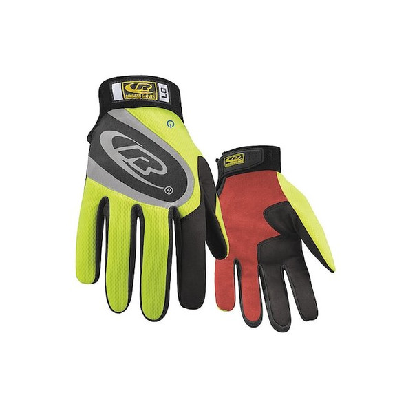 Turbo Plus Mechanics Gloves, Synthetic Leather Palm, Polyester Mesh Back, 2XL