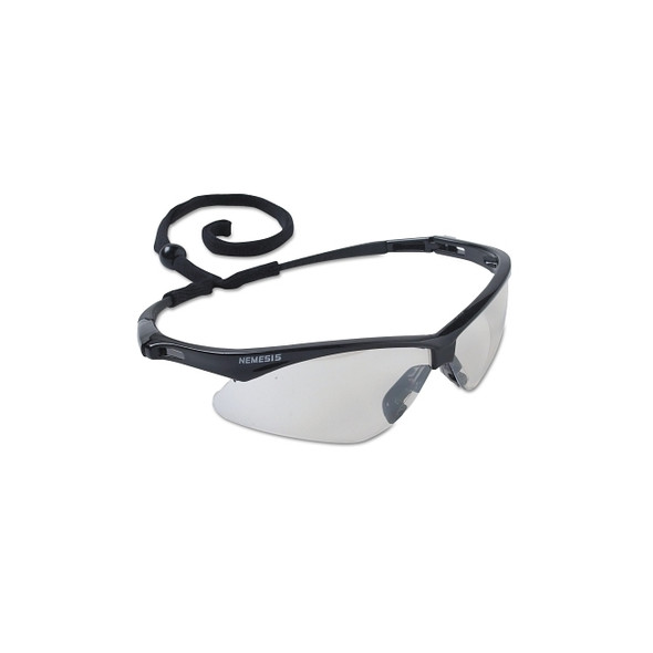 V30 Nemesis Safety Glasses, Indoor/Outdoor, Polycarbonate Lens, Uncoated, Black Frame/Temple, Nylon 25685