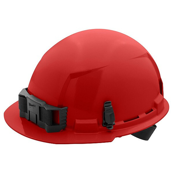BOLT Red Front Brim Hard Hat w/4pt Ratcheting Suspension - Type 1, Class E