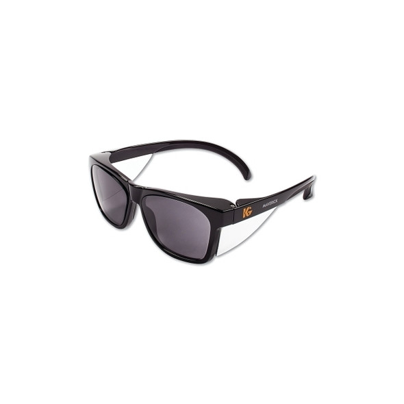 KleenGuard Maverick Safety Glasses, Smoke Anti-Fog/Scratch Lens, Black Frame 49311