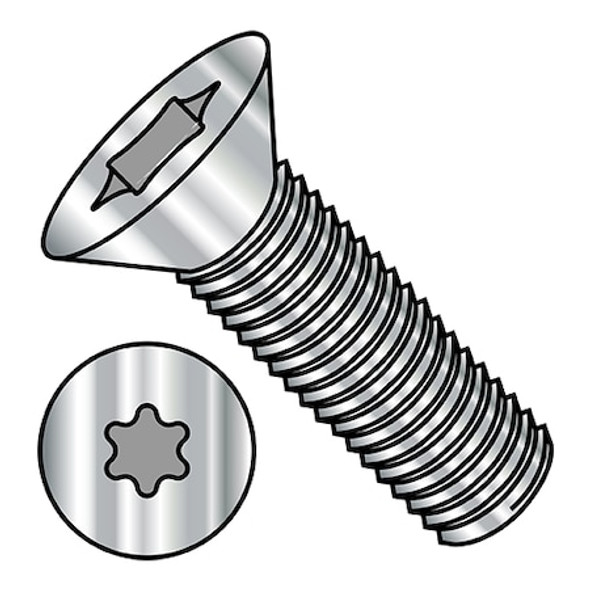 M3-0.50 x 16 mm Torx Flat Machine Screw, Plain Steel, 5000 PK