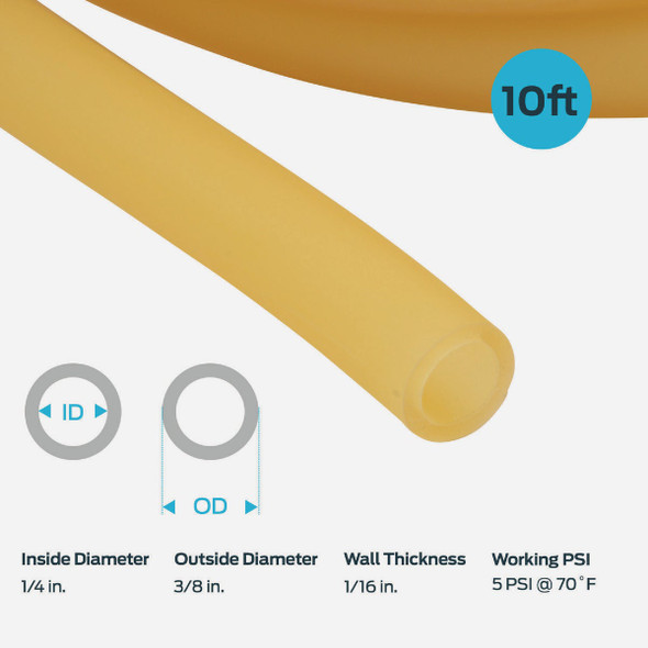 Eastman EZ-Flo 1-4 In. ID x 3-8 In. OD x 10 Ft. L. Latex Tubing 98598 405296