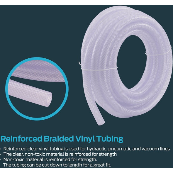 Eastman EZ-Flo 20 Ft. Braided Vinyl Tubing 1-4 In. ID x 1-2 In. OD 98625 469707