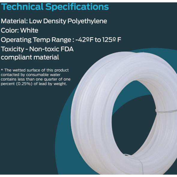 EZ-Flo 1-4 In. ID x 3-8 In. OD x 25 Ft. L. Polyethylene Tubing 98584 489334